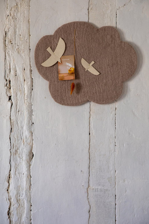 Pinboard nuage en feutre de laine gris clair
