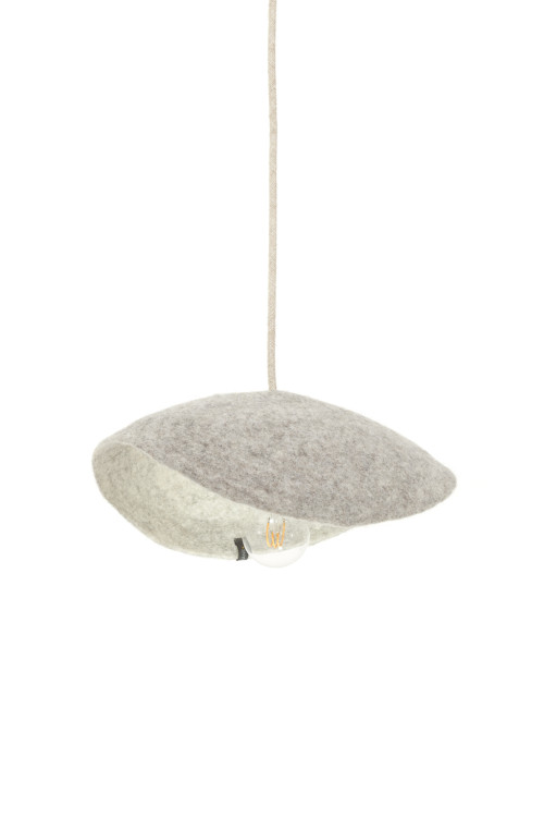 Dome lampshade S light stone natural in felt