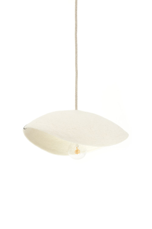 Dome lampshade S natural in felt