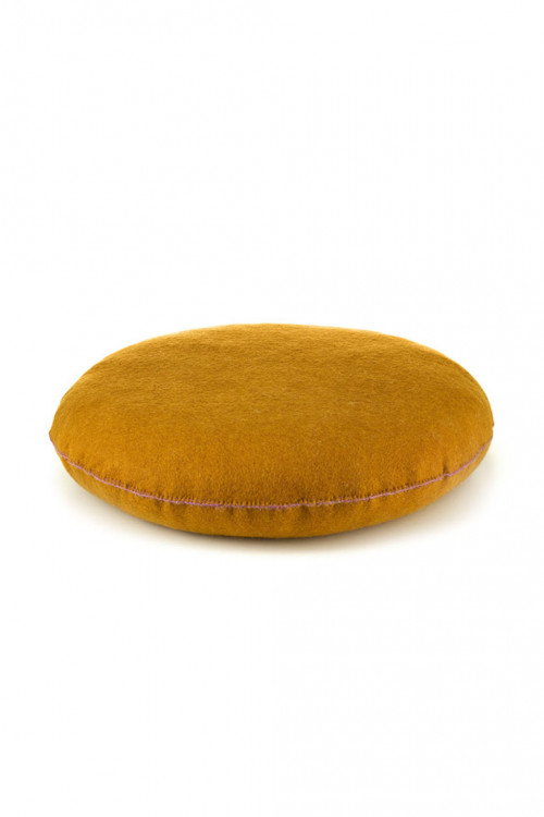 chakra gold felt and kapok floor cushion