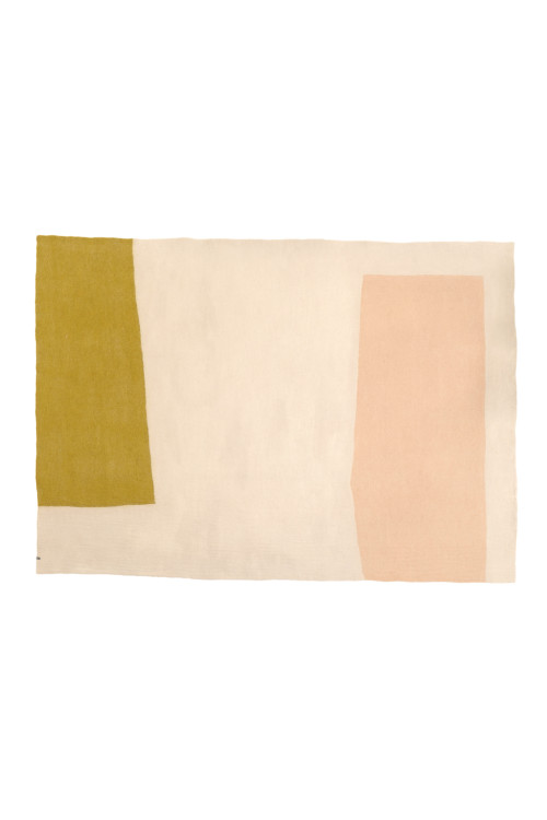 tapis color block sable en feutre