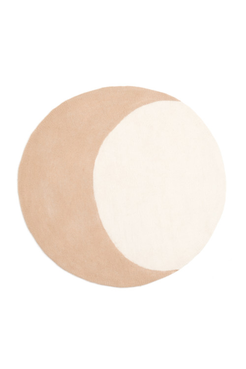 Nude and natural felt moon rug - 2