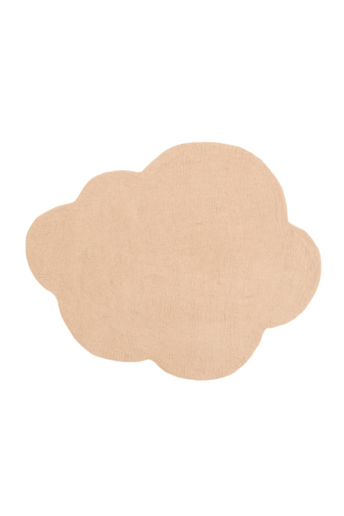 Nude handmade wool felt cloud rug