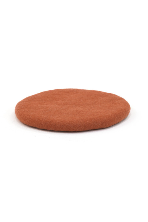 chakati coussin rond dia 40 cm corail en feutre