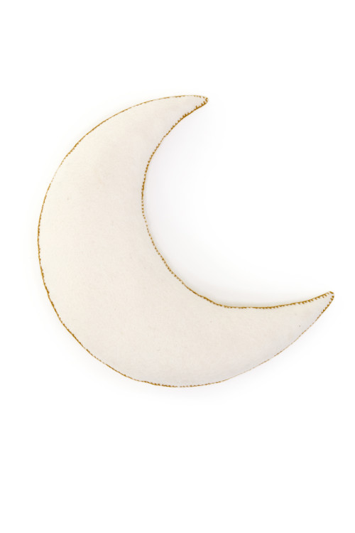 Natural felt moon cushion