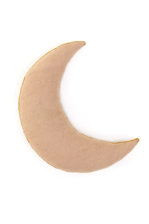 Nude felt moon cushion