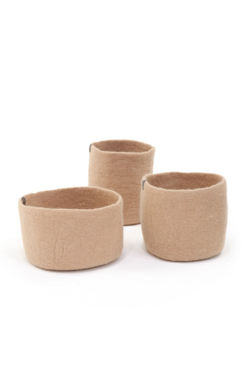 set of 3 nested pots nude en feutre