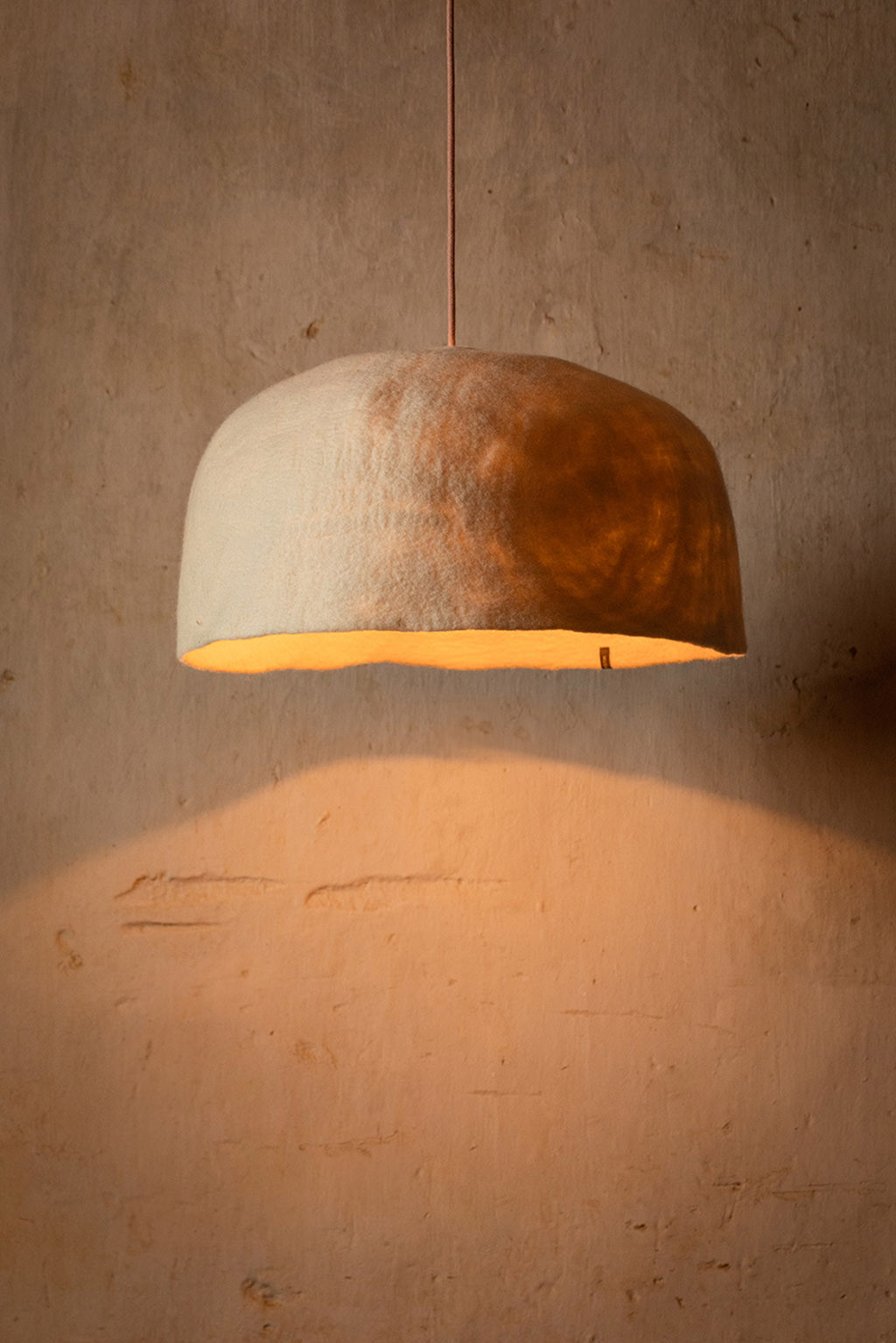 A wool felt lampshade for an authentic interior