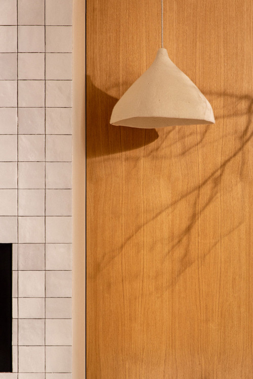 Large lampshade in natural felt Tipi for a soft atmosphere
