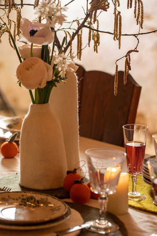 Set de table en feutre avec envers antidérapant, 6 sets de table et 6  dessous de verre