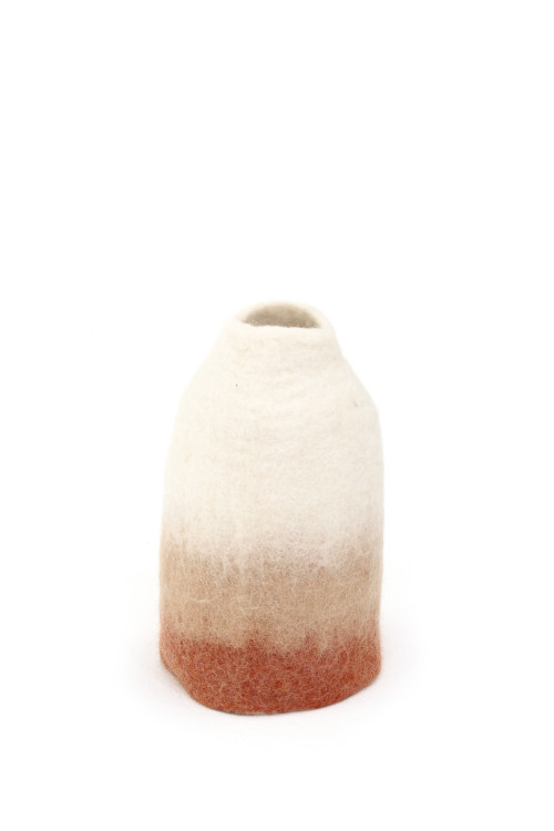 cache vase cloche fusion s nude corail en feutre