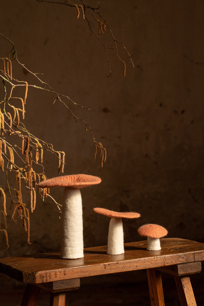 Decorative felt mushroom