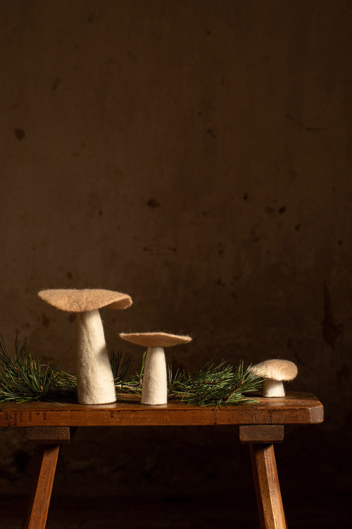 Champignon décoratif effet feutrine Champignon décoratif effet feutrine