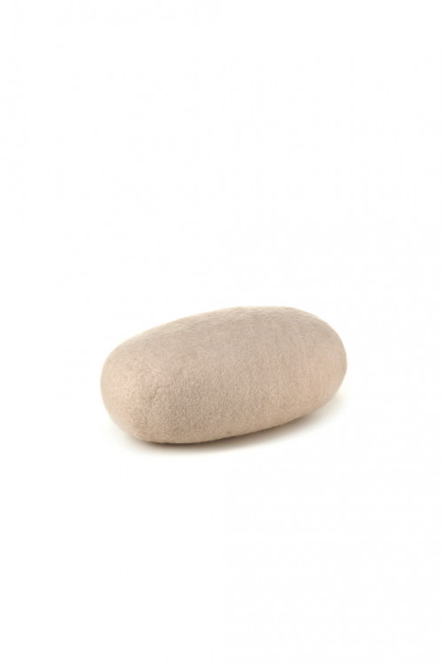 chakati oval : sand felt and kapok pebble cushion