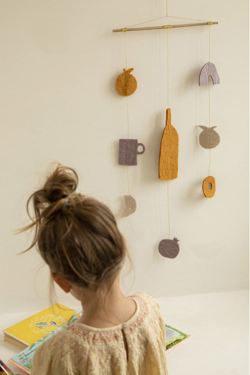 Decorative felt hanging mobile for the home