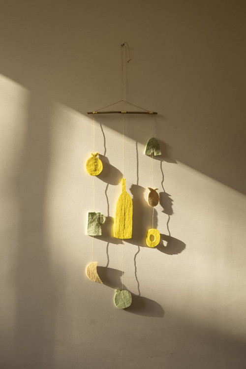 A wall-hung decorative mobile for a playful touch in the home