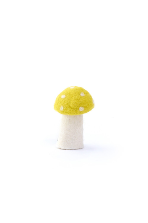 champignon dotty en feutre fleur de soufre s