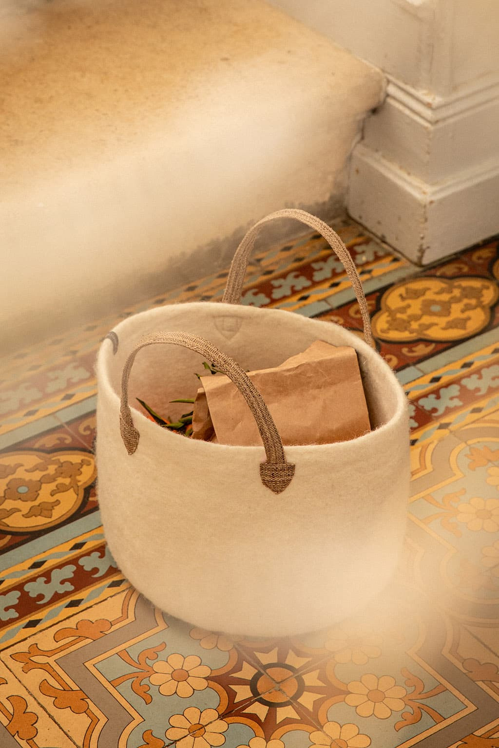 Filzkorb zur Aufbewahrung von Holz oder Einkäufen