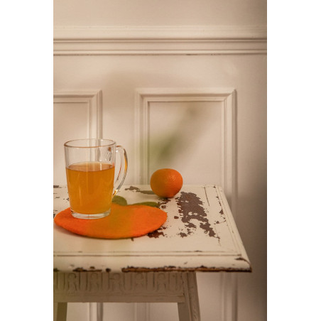 Sous de tasse orange vitaminé en forme de clémentine