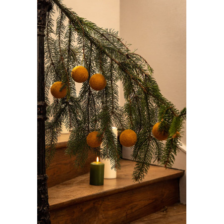 Weihnachtskugeln aus Wollfilz