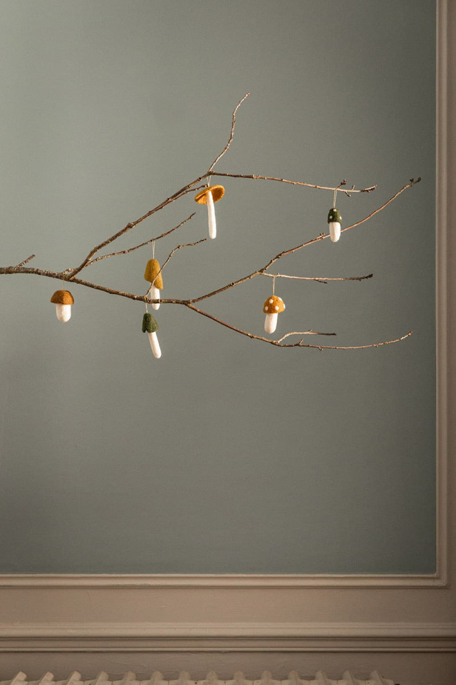 Felt mushroom Christmas ornaments