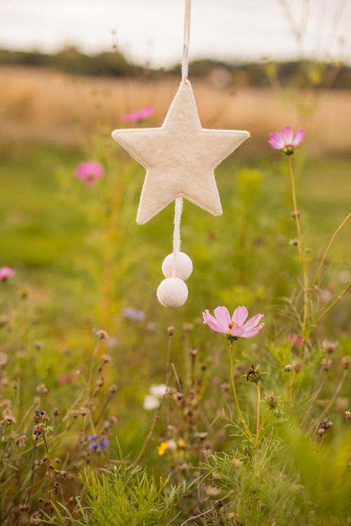POMPOMS STAR HANGING