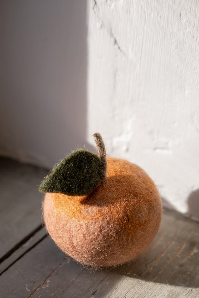 handmade apple made of felted wool