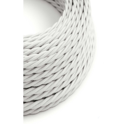 Câble électrique textile torsadé en coton blanc pour suspension lumineuse