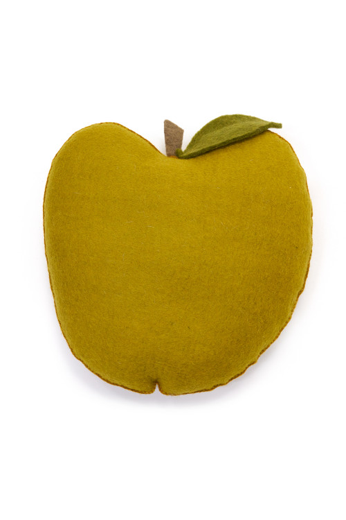 Wool felt apple cushion, handmade in Nepal