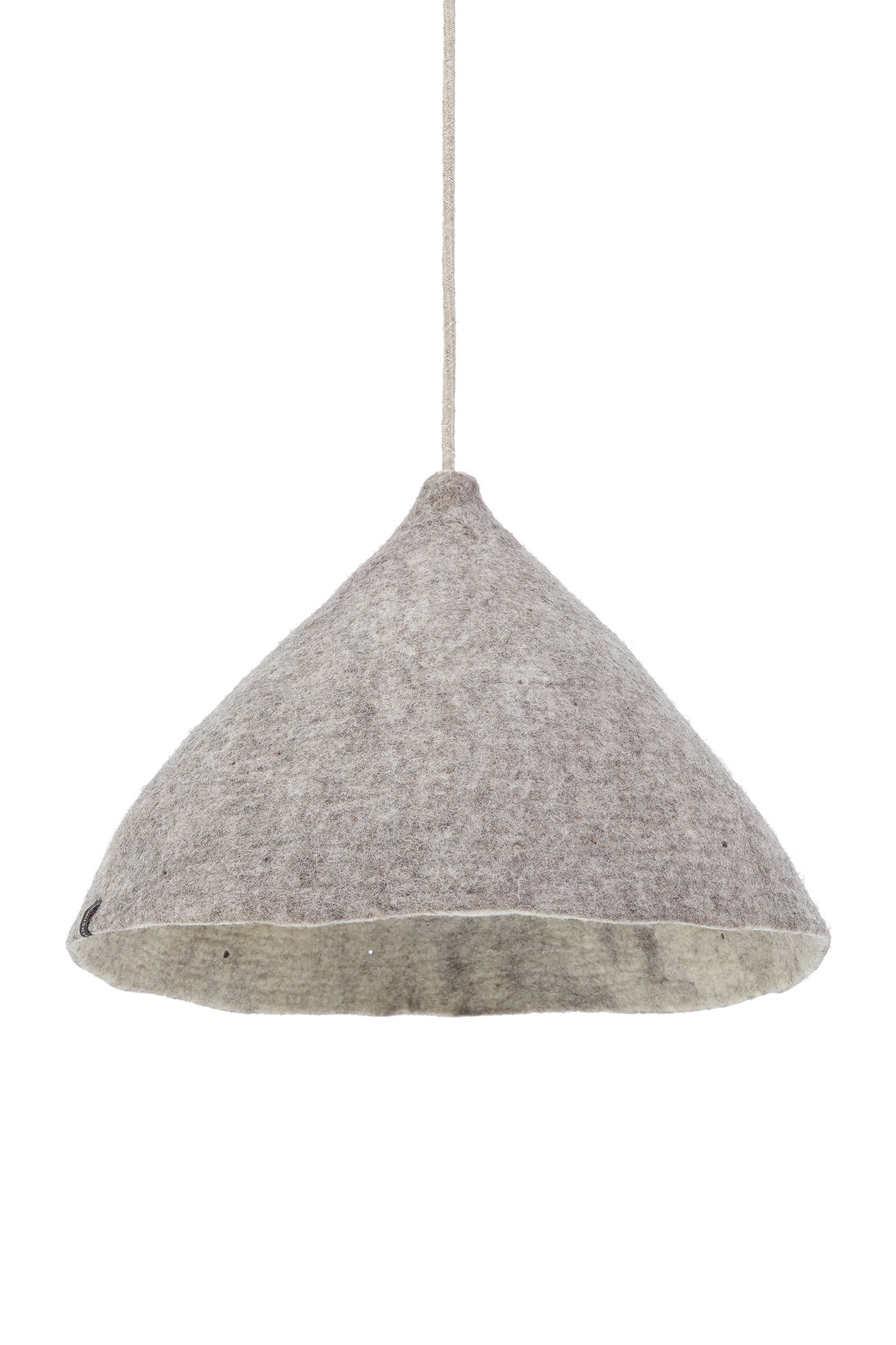 Abat-jour en feutre perforé réversible pierre clair naturel Tipi W