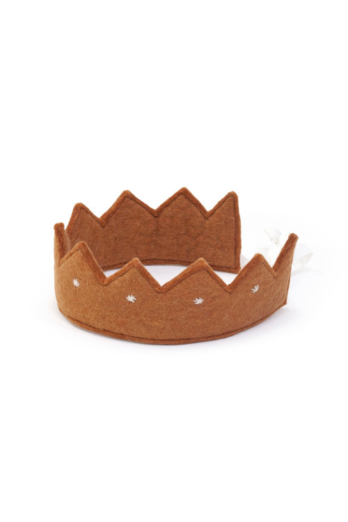 Ochre wool felt crown for children Ochre wool felt crown for children