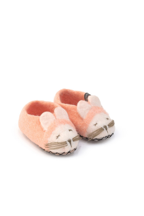 Maus-Hausschuhe in der Farbe Blush für Kinder