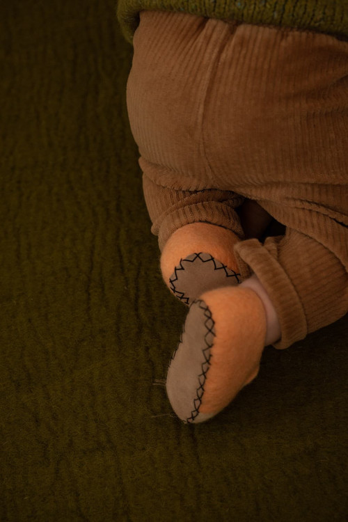Mouse slippers with their pretty leather soles