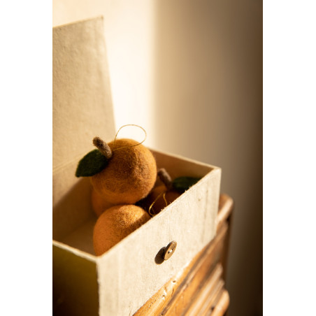 Coffret de 6 petites boules de Noël en feutre en forme de pomme