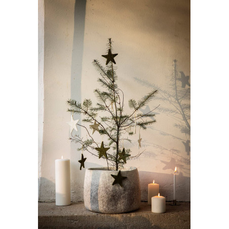 6 décorations de Noël étoiles effet feutrine à suspendre dans le sapin