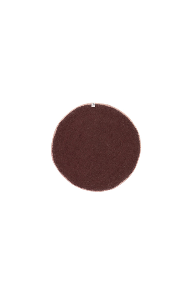 Bicolor vilten pannenonderzetter, handgemaakt in Nepal