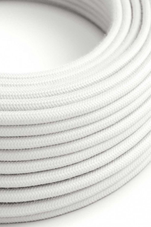 WHITE ELECTRIC CABLE COVERED BY COTTON