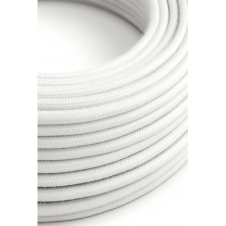 White cotton-sheathed electrical cable for suspension