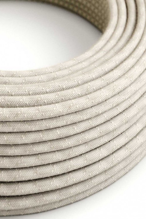 NATURAL NEUTRAL ELECTRIC CABLE COVERED BY LINEN