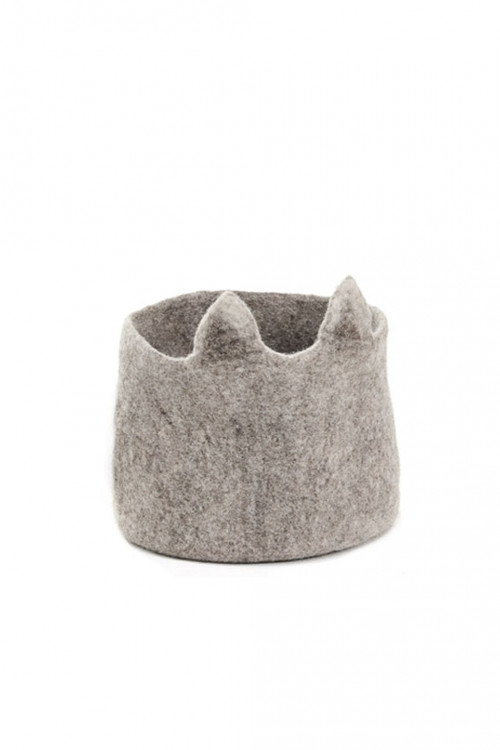 Foxy pasu basket in felt color light stone