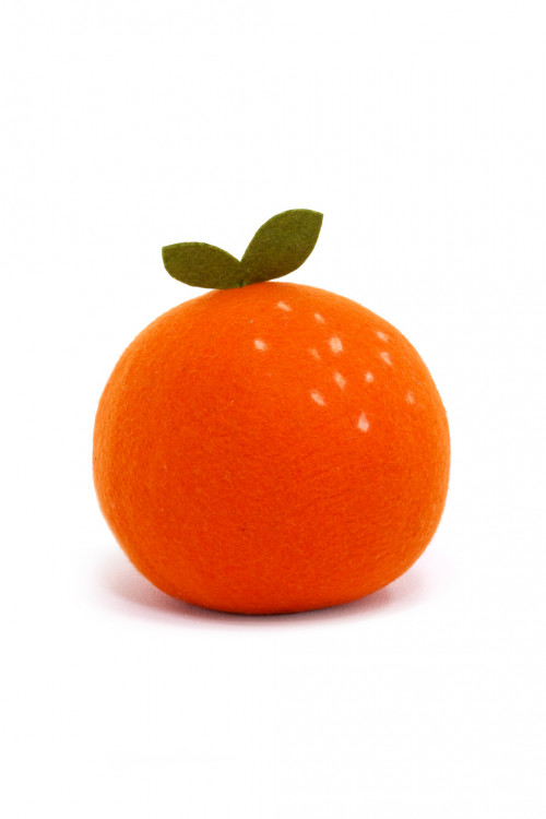 XL pure orange felt  clementine pouffe