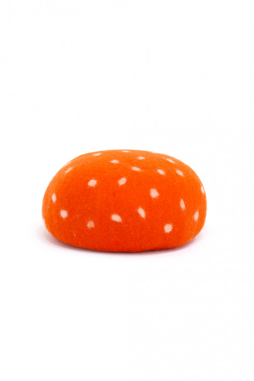 S pur orange felt mushroom pouffe