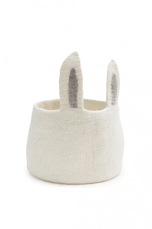 Panier oreilles de lapin en feutre pour enfant Pasu Bunny naturel