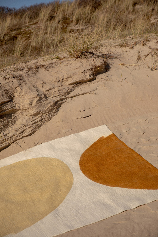 Three-colored wool felt carpet for a warm interior