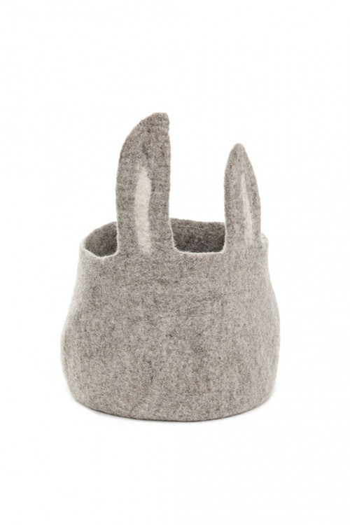 Bunny pasu basket in felt color light stone
