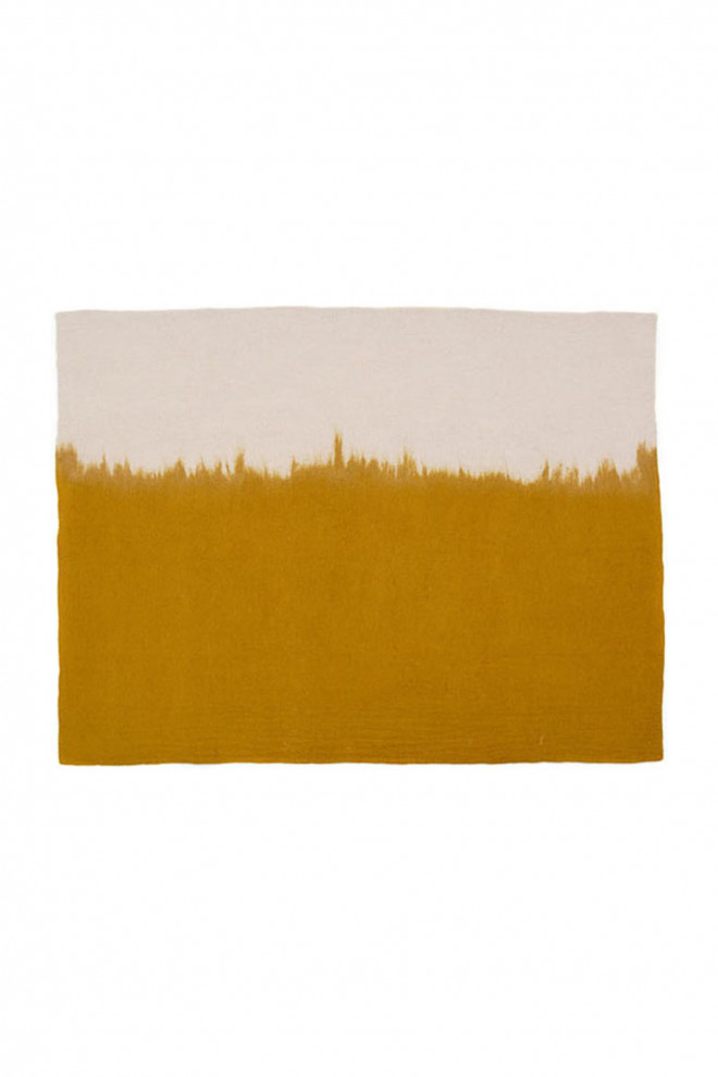 Rectangular wool carpet bouille two-tone for a modern decoration