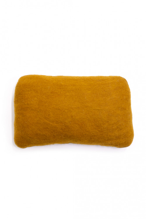 gold cushion in felt and kapok