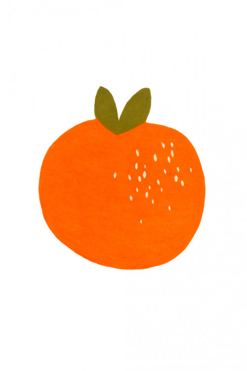 clementine pure orange felt carpet