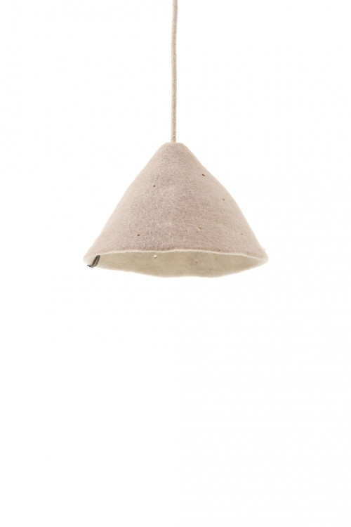Small perforated felt lampshade handmade in Nepal