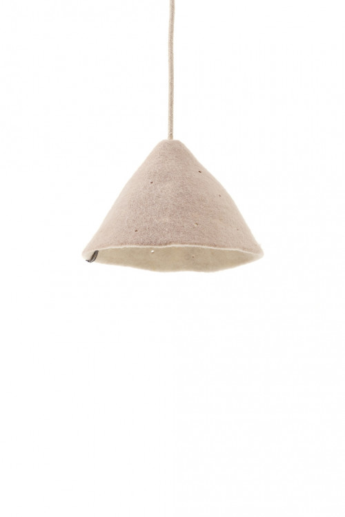 Reversible lampshade in felt sand natural Tipi S